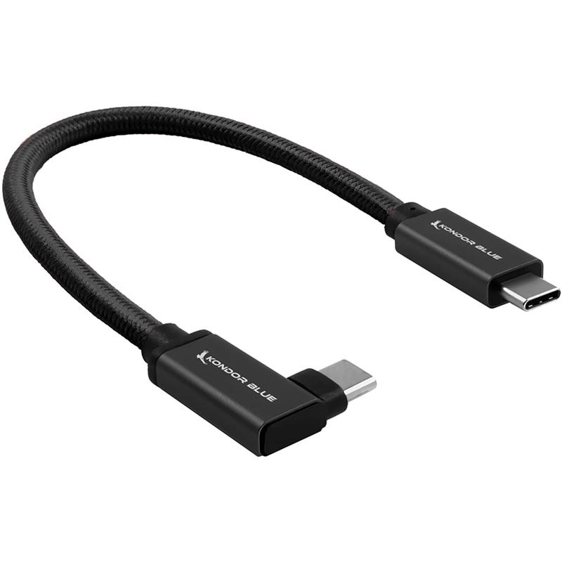 Kondor Blue USB C to USB C High Speed Cable for SSD Recording - Right Angle (8.5
